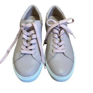 Greats women sneakers size 7 light pink lace up leather perforated Italy shoes